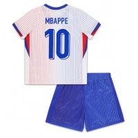 Frankrike Kylian Mbappe #10 Bortadräkt Barn EM 2024 Kortärmad (+ Korta byxor)